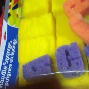 Letter handle sponges